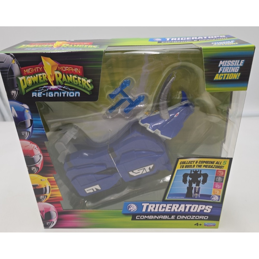 Mighty Morphin Power Rangers Triceratops Dinozord Re-Ignition Retro 90s Toy